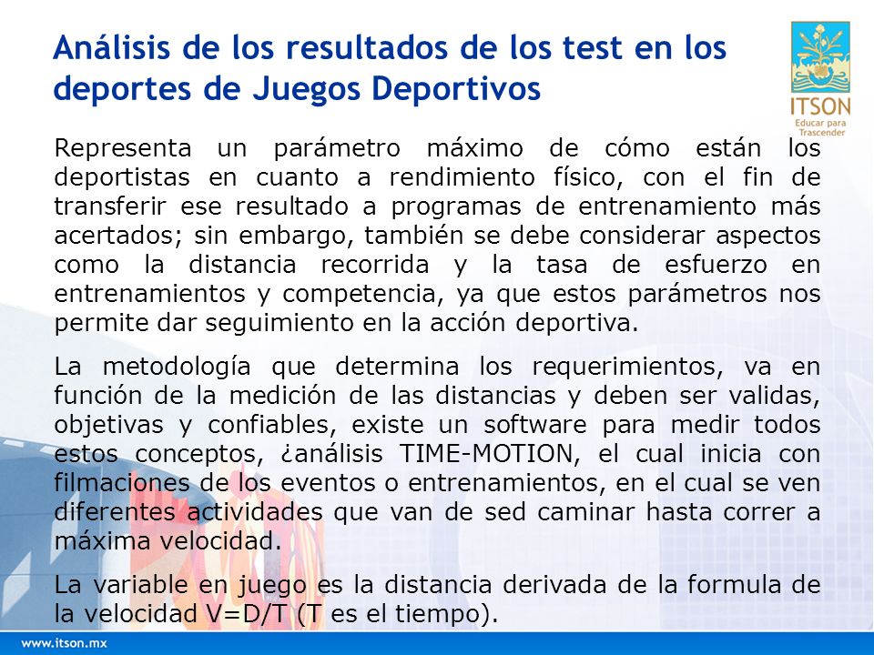 Análisis de los resultados de los test en los deportes de Juegos Deportivos