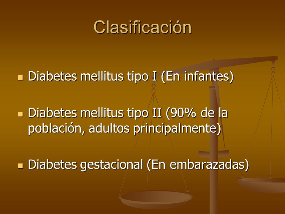 Clasificación Diabetes mellitus tipo I (En infantes)