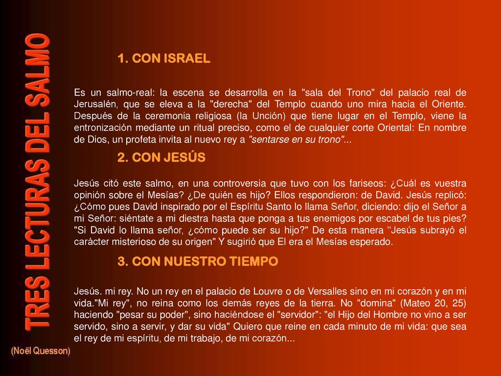 1. CON ISRAEL 2. CON JESÚS 3. CON NUESTRO TIEMPO