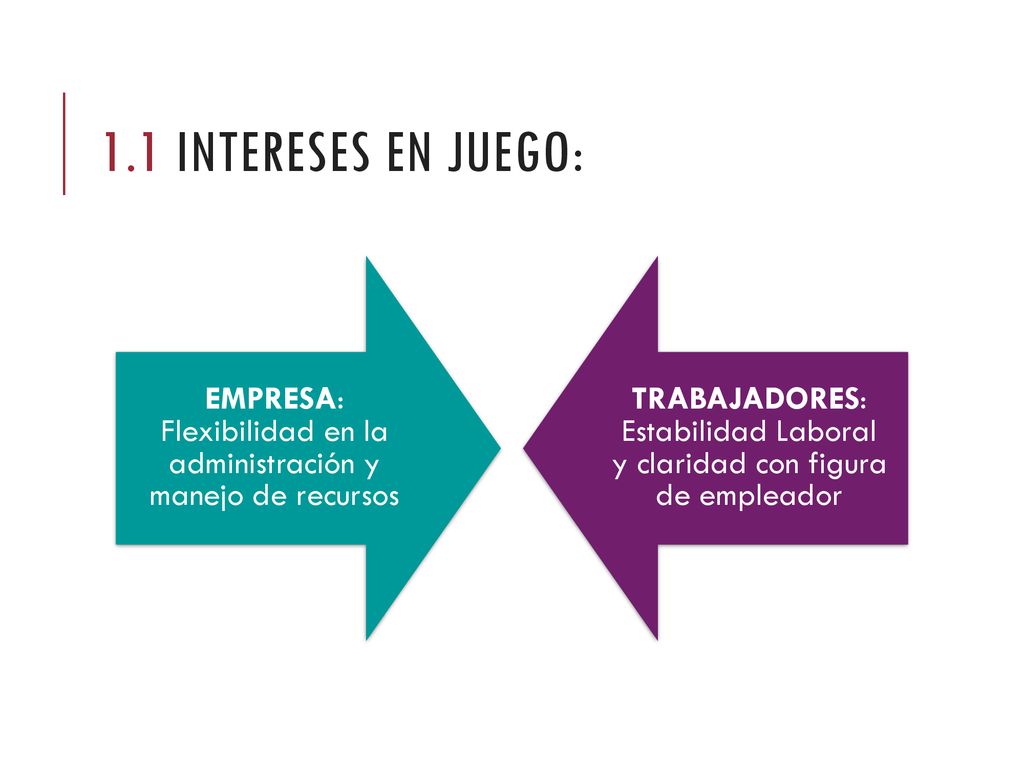 1.1 intereses EN JUEGO: EMPRESA: Flexibilidad en la administración y manejo de recursos.