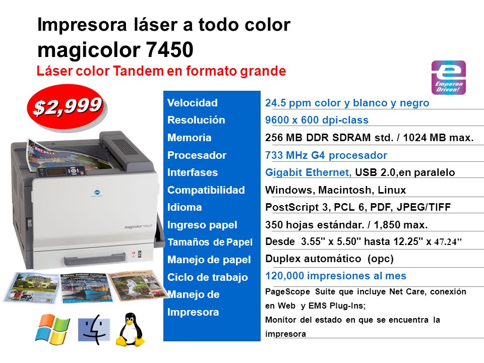 Impresora láser a todo color magicolor 7450