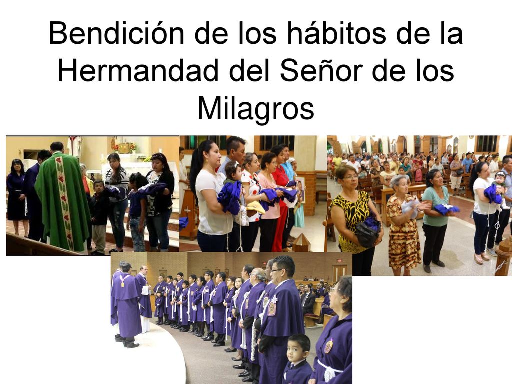 Bendición de los hábitos de la Hermandad del Señor de los Milagros