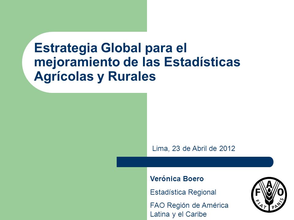 Estrategia Global para el mejoramiento de las Estadísticas Agrícolas y Rurales