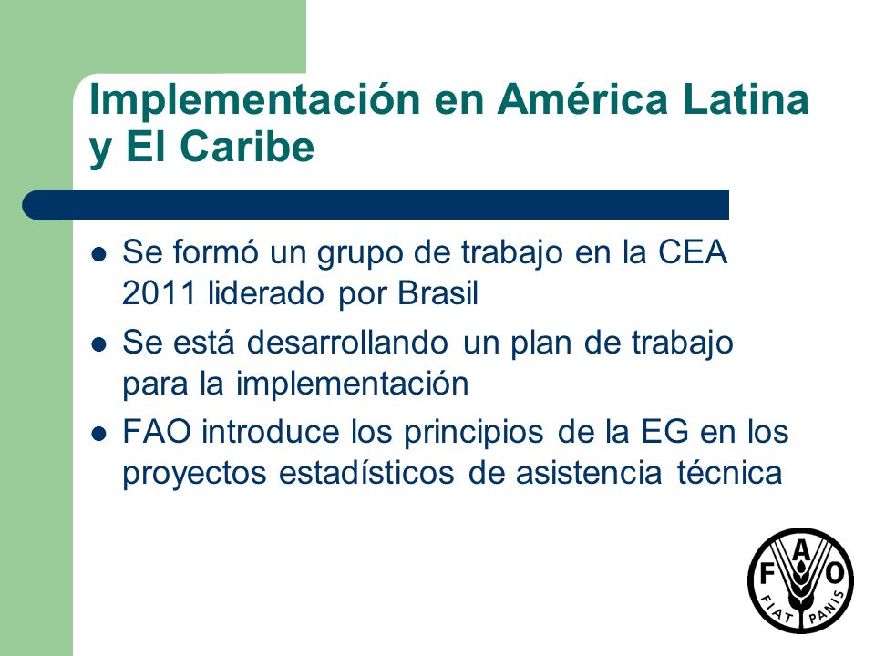 Implementación en América Latina y El Caribe