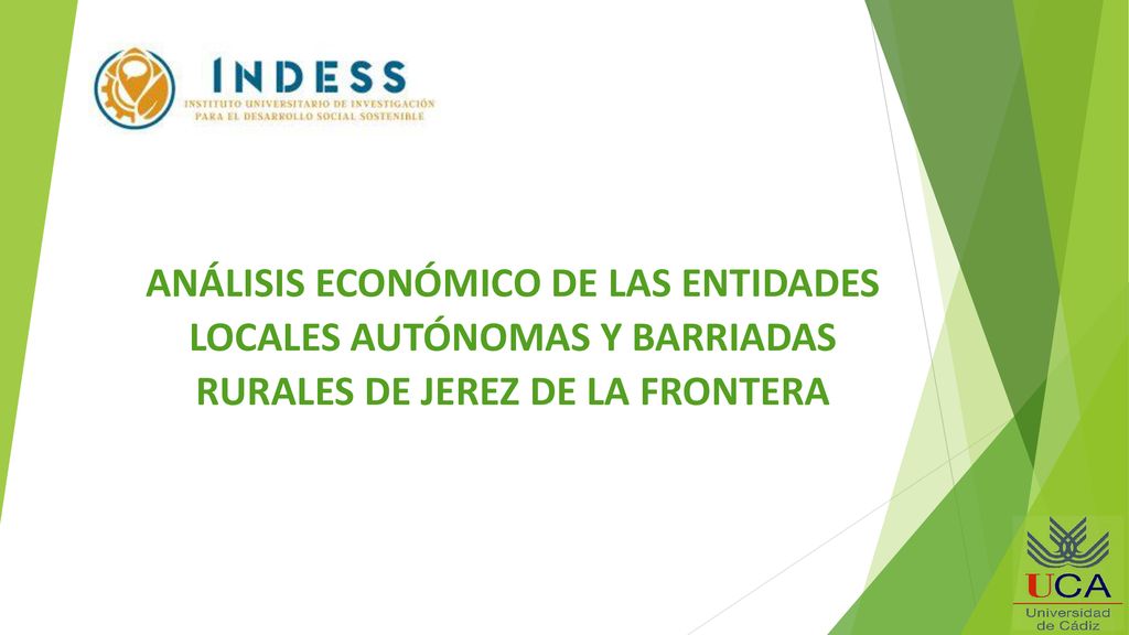 ANÁLISIS ECONÓMICO DE LAS ENTIDADES LOCALES AUTÓNOMAS Y BARRIADAS RURALES DE JEREZ DE LA FRONTERA