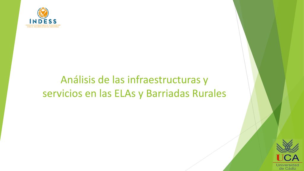 Análisis de las infraestructuras y servicios en las ELAs y Barriadas Rurales