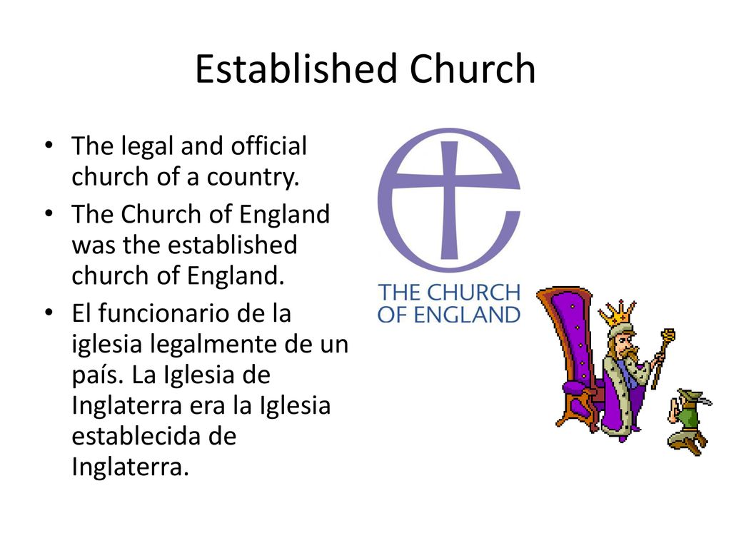 Established Church The legal and official church of a country.