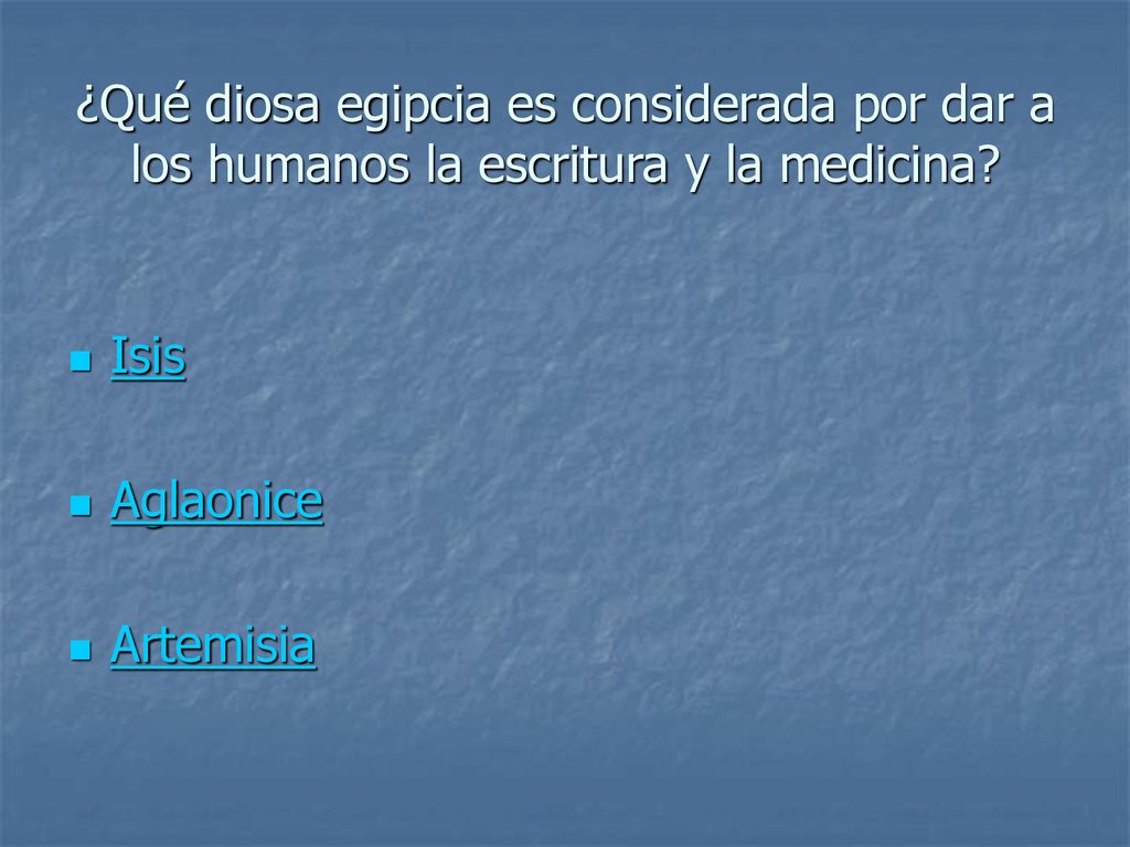 ¿Qué diosa egipcia es considerada por dar a los humanos la escritura y la medicina