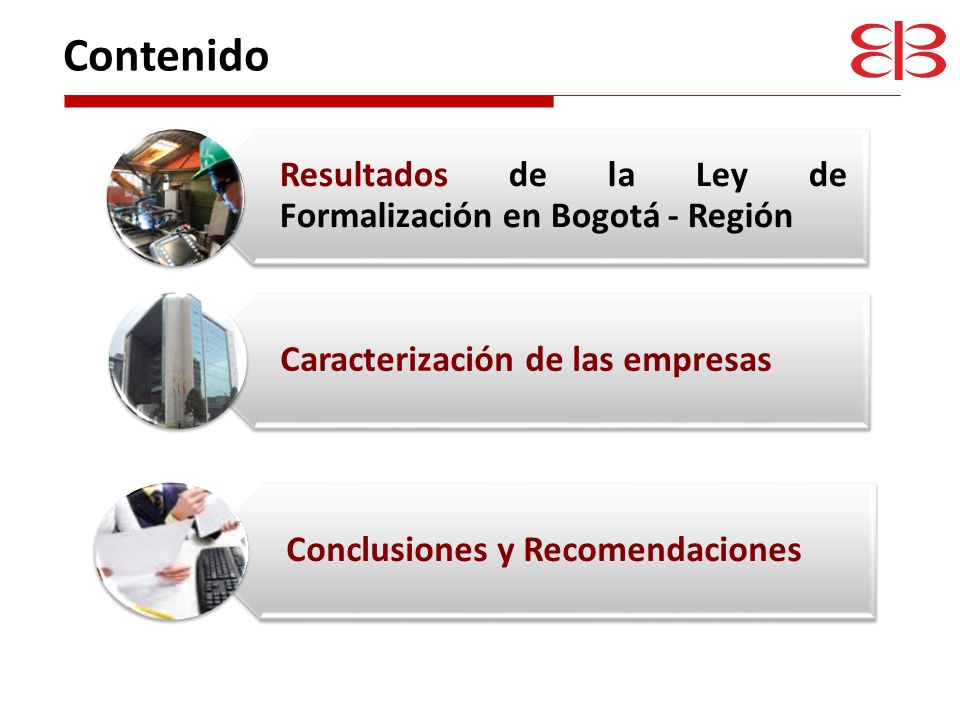 Contenido Resultados de la Ley de Formalización en Bogotá - Región