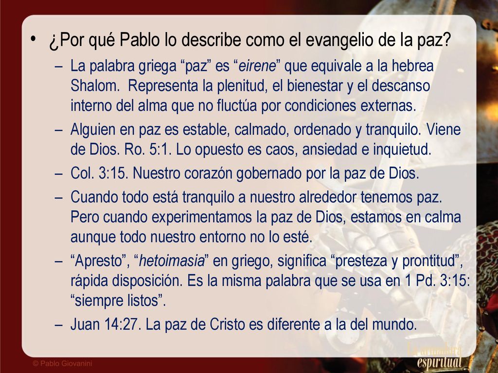 ¿Por qué Pablo lo describe como el evangelio de la paz
