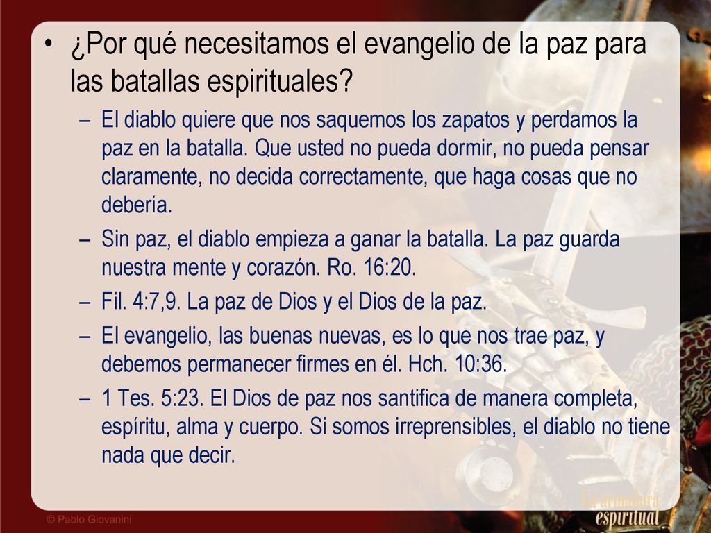 ¿Por qué necesitamos el evangelio de la paz para las batallas espirituales