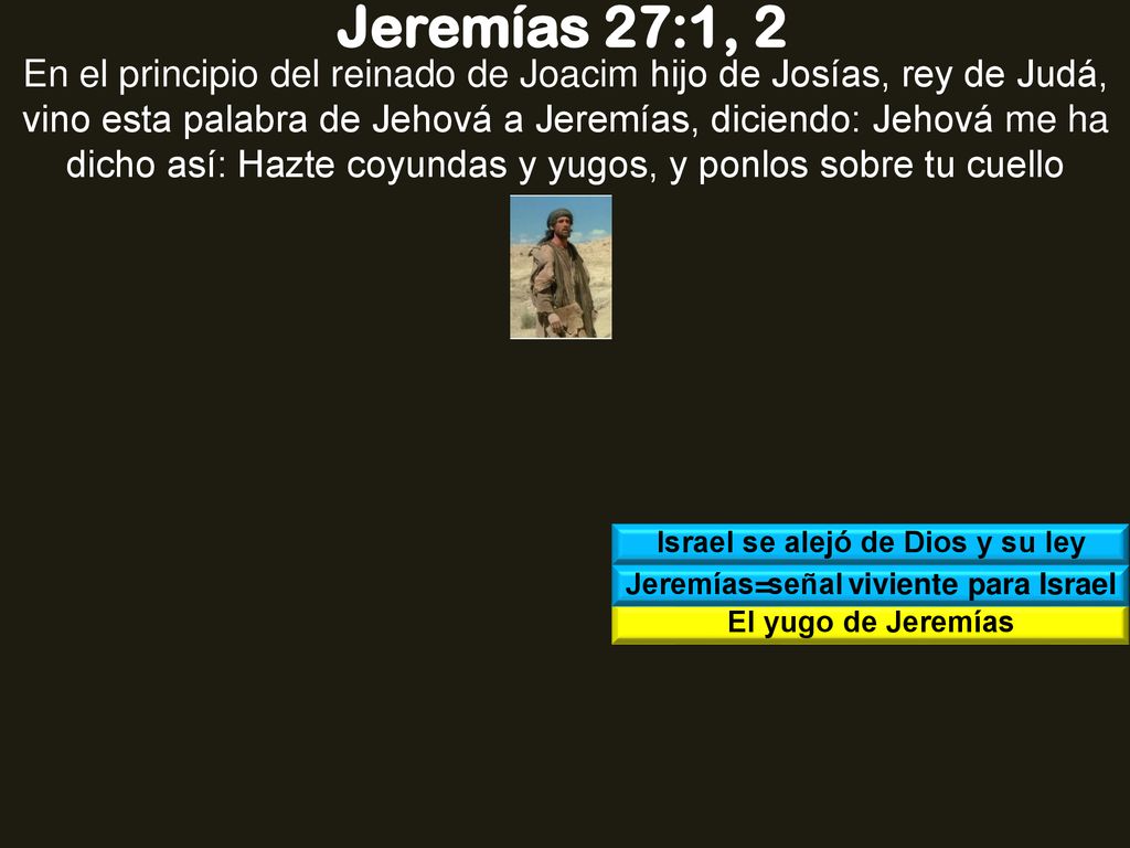 Israel se alejó de Dios y su ley Jeremías=señal viviente para Israel