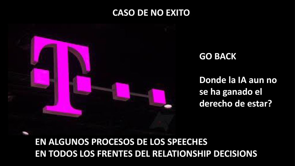 CASO DE NO EXITO GO BACK. Donde la IA aun no se ha ganado el derecho de estar EN ALGUNOS PROCESOS DE LOS SPEECHES.