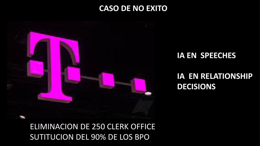 CASO DE NO EXITO IA EN SPEECHES. IA EN RELATIONSHIP DECISIONS. ELIMINACION DE 250 CLERK OFFICE.
