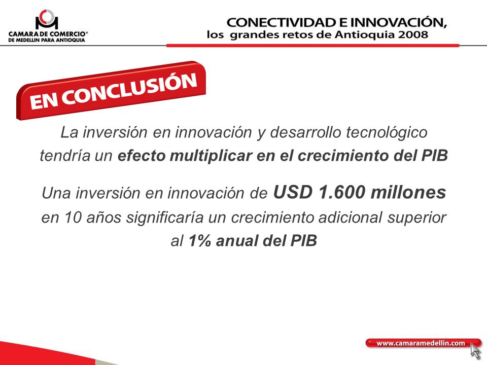 La inversión en innovación y desarrollo tecnológico tendría un efecto multiplicar en el crecimiento del PIB