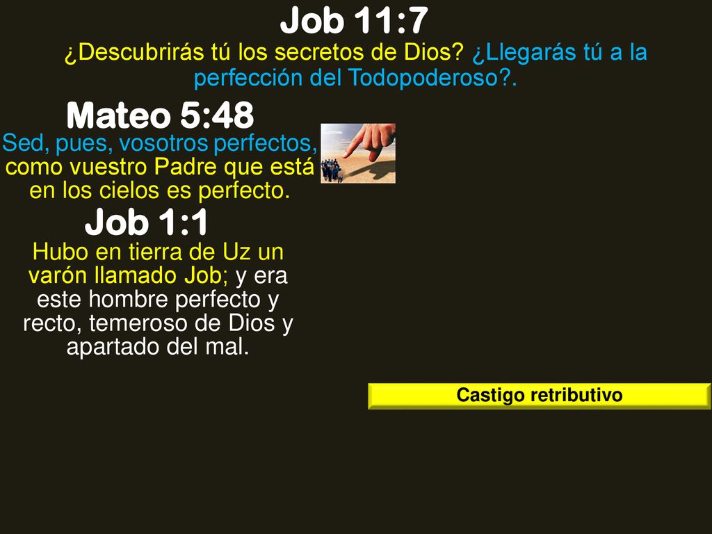 Job 11:7 ¿Descubrirás tú los secretos de Dios ¿Llegarás tú a la perfección del Todopoderoso . Mateo 5:48.