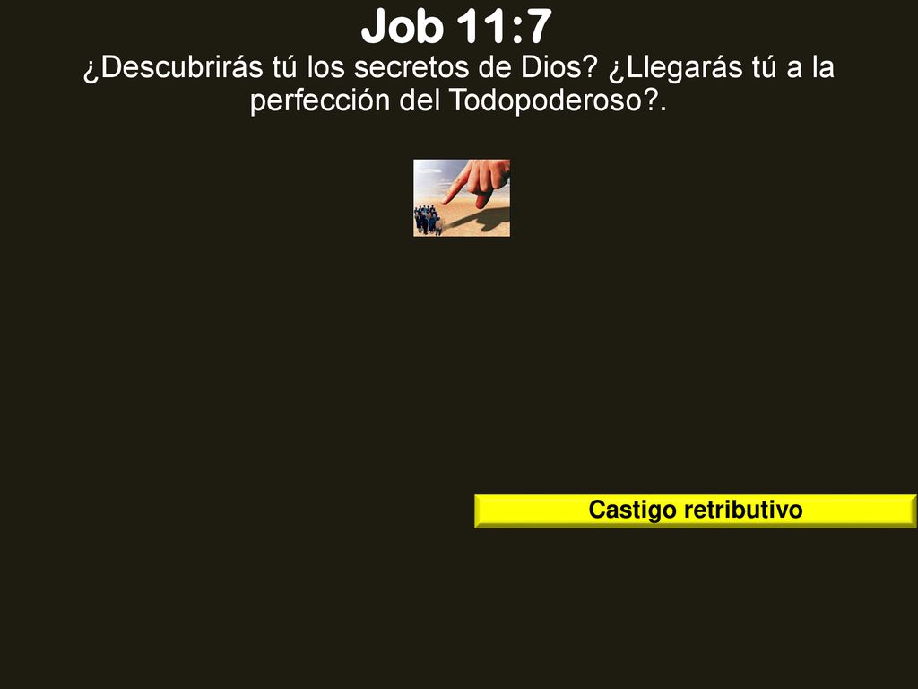 Job 11:7 ¿Descubrirás tú los secretos de Dios. ¿Llegarás tú a la perfección del Todopoderoso .