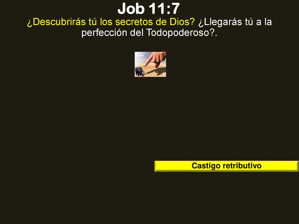 Job 11:7 ¿Descubrirás tú los secretos de Dios. ¿Llegarás tú a la perfección del Todopoderoso .