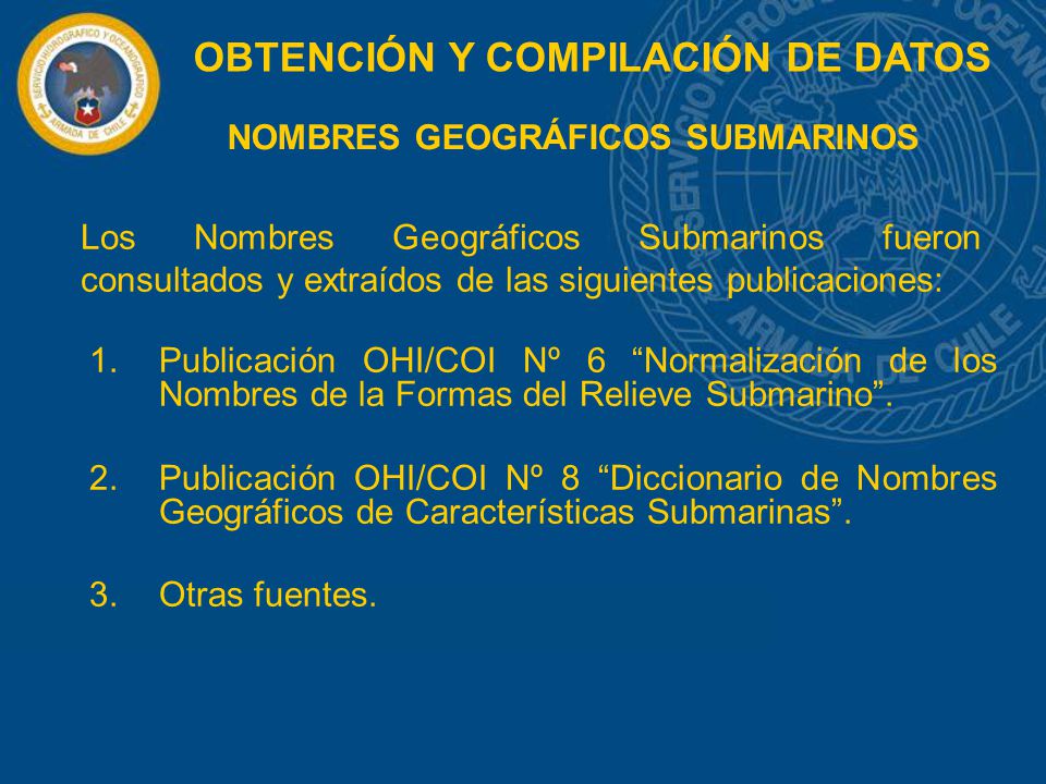 NOMBRES GEOGRÁFICOS SUBMARINOS