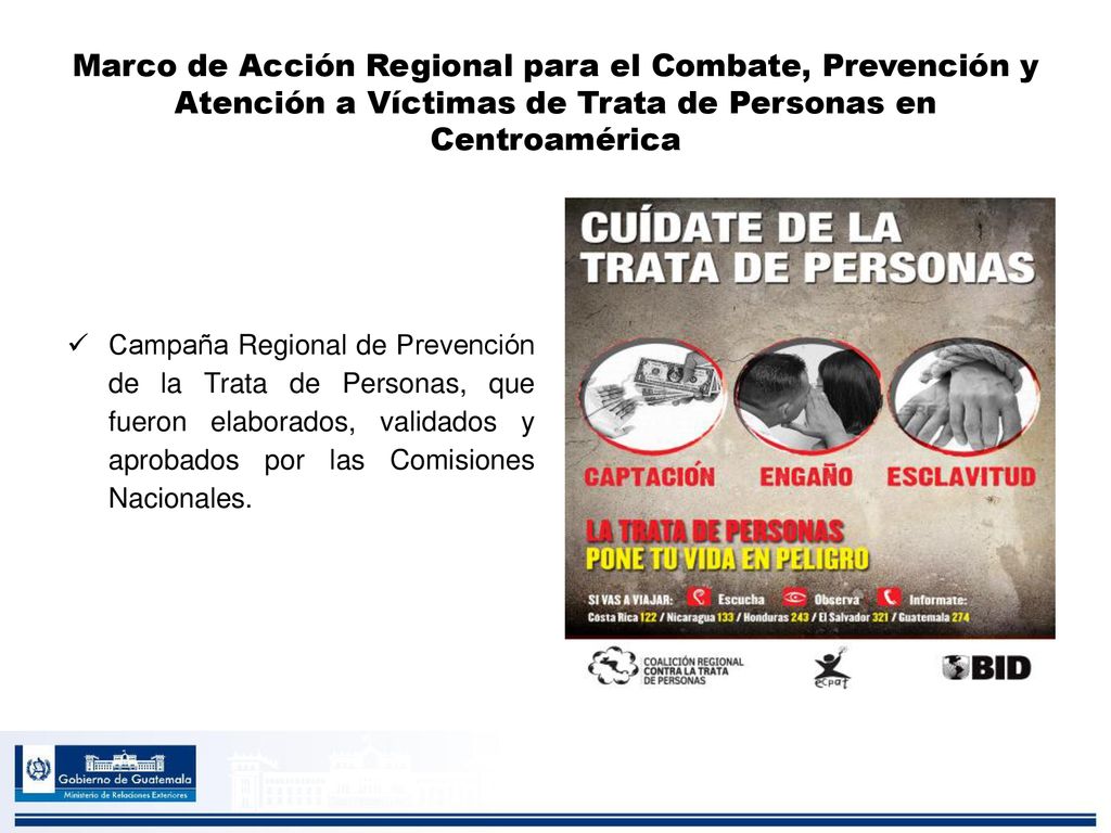 Marco de Acción Regional para el Combate, Prevención y Atención a Víctimas de Trata de Personas en Centroamérica