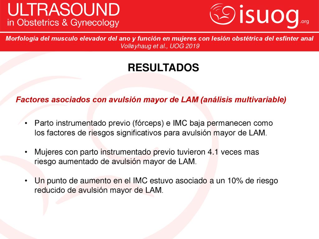 Factores asociados con avulsión mayor de LAM (análisis multivariable)