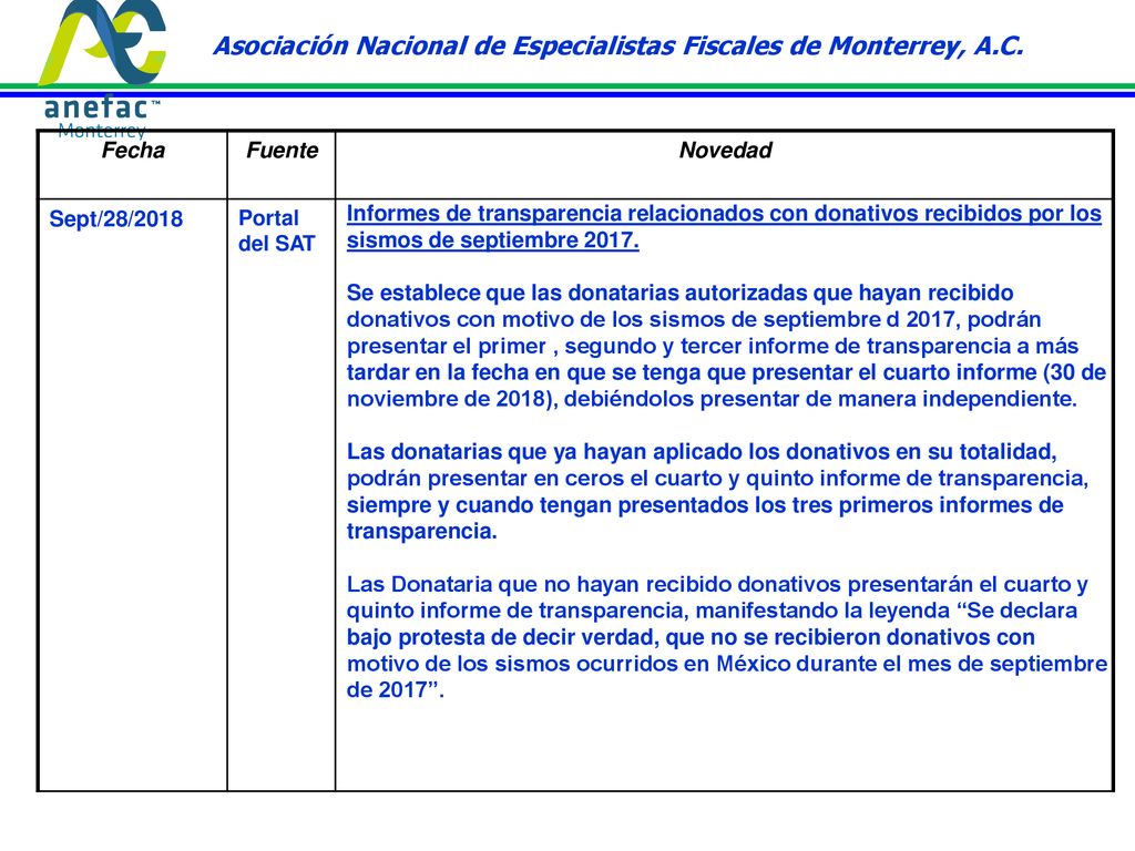 Asociación Nacional de Especialistas Fiscales de Monterrey, A.C.