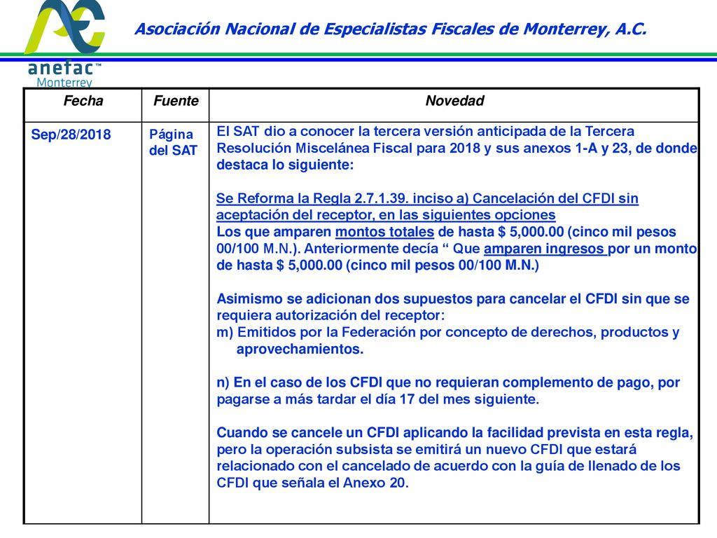 Asociación Nacional de Especialistas Fiscales de Monterrey, A.C.