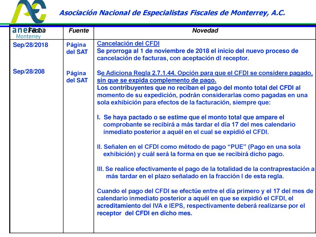 Asociación Nacional de Especialistas Fiscales de Monterrey, A.C.