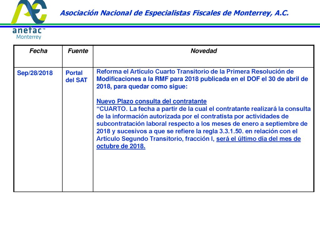 Asociación Nacional de Especialistas Fiscales de Monterrey, A.C.