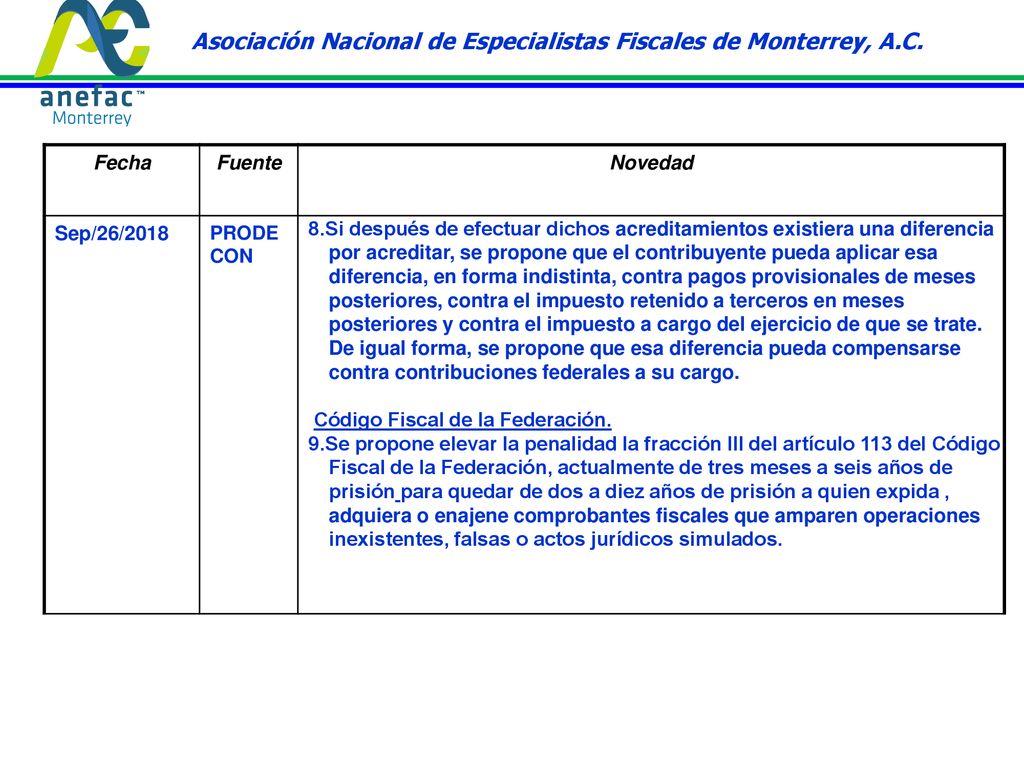 Asociación Nacional de Especialistas Fiscales de Monterrey, A.C.
