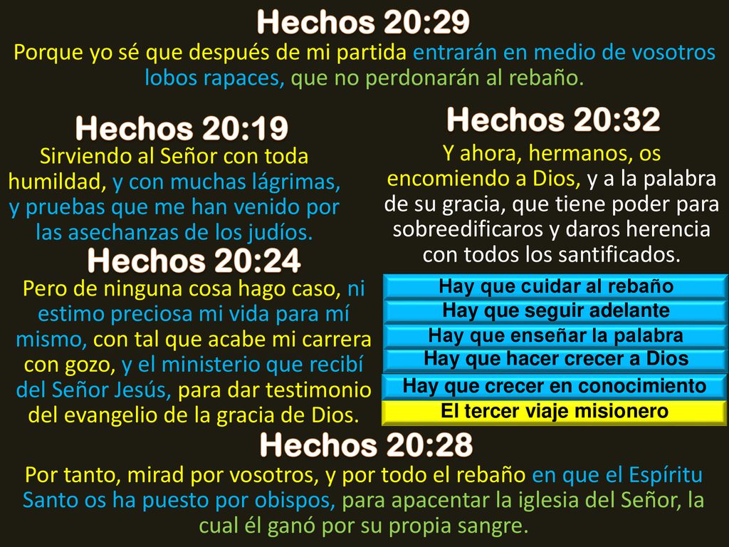 Hechos 20:29 Hechos 20:32 Hechos 20:19 Hechos 20:24 Hechos 20:28