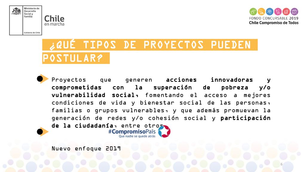 ¿QUÉ TIPOS DE PROYECTOS PUEDEN POSTULAR