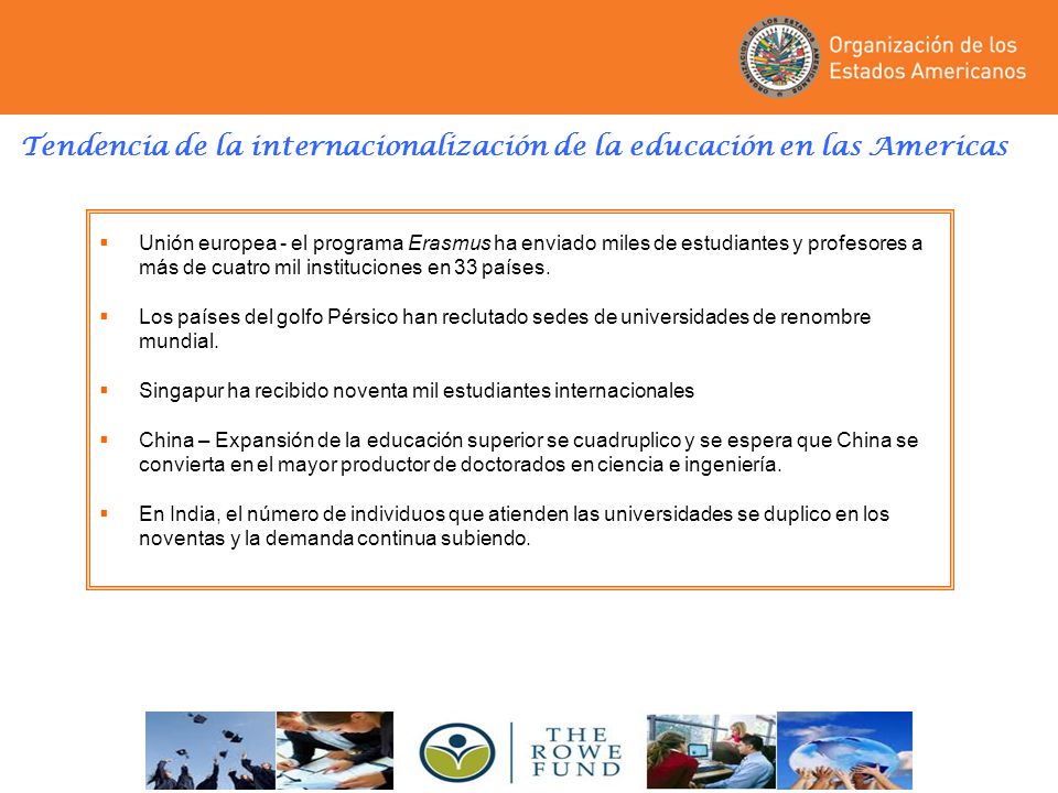 Tendencia de la internacionalización de la educación en las Americas