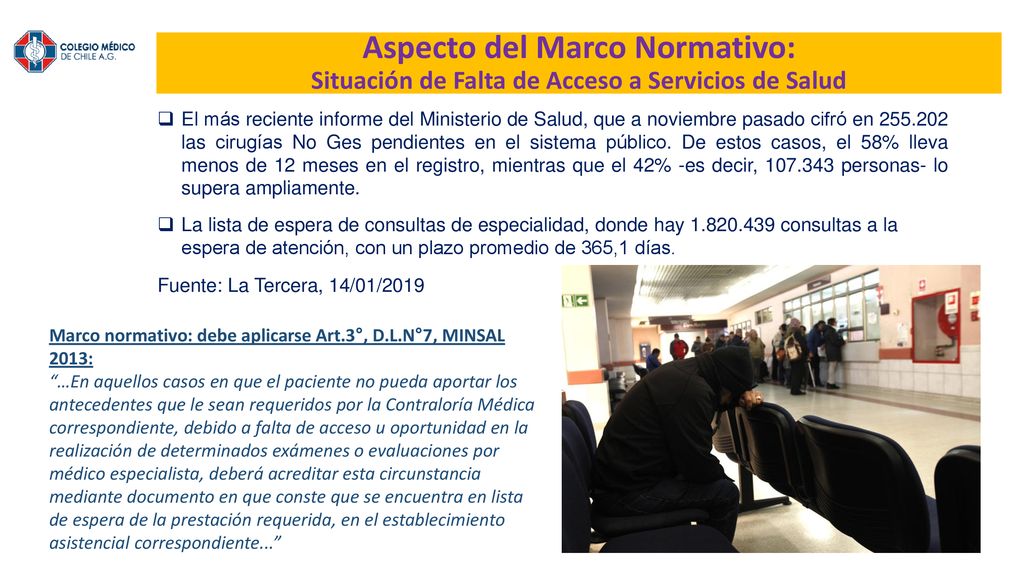 Aspecto del Marco Normativo: Situación de Falta de Acceso a Servicios de Salud