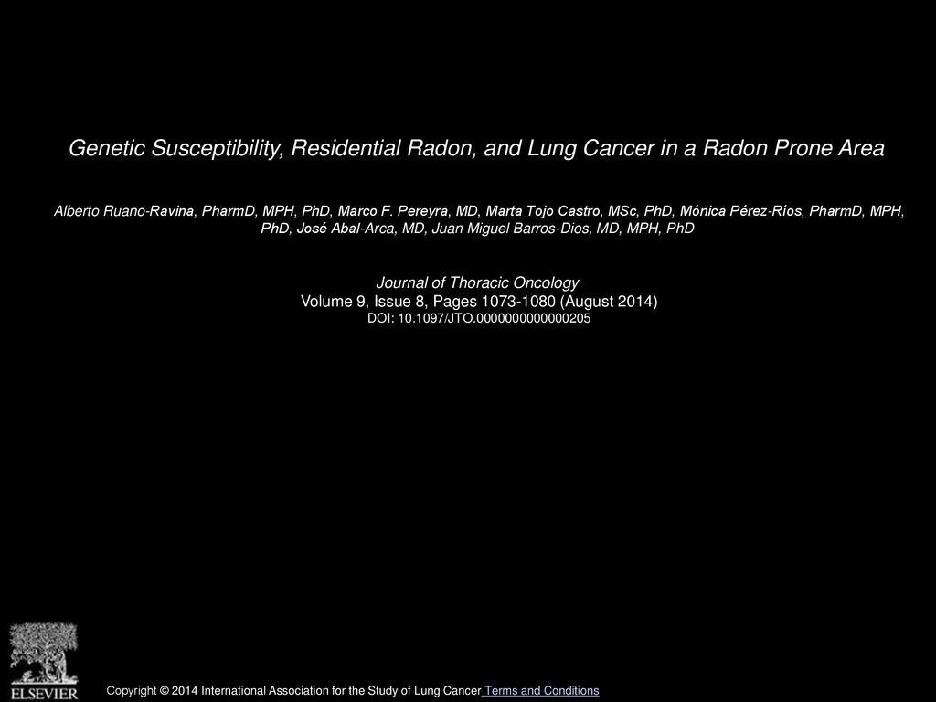 Genetic Susceptibility, Residential Radon, and Lung Cancer in a Radon Prone Area