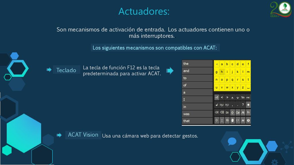 Actuadores: Son mecanismos de activación de entrada. Los actuadores contienen uno o más interruptores..