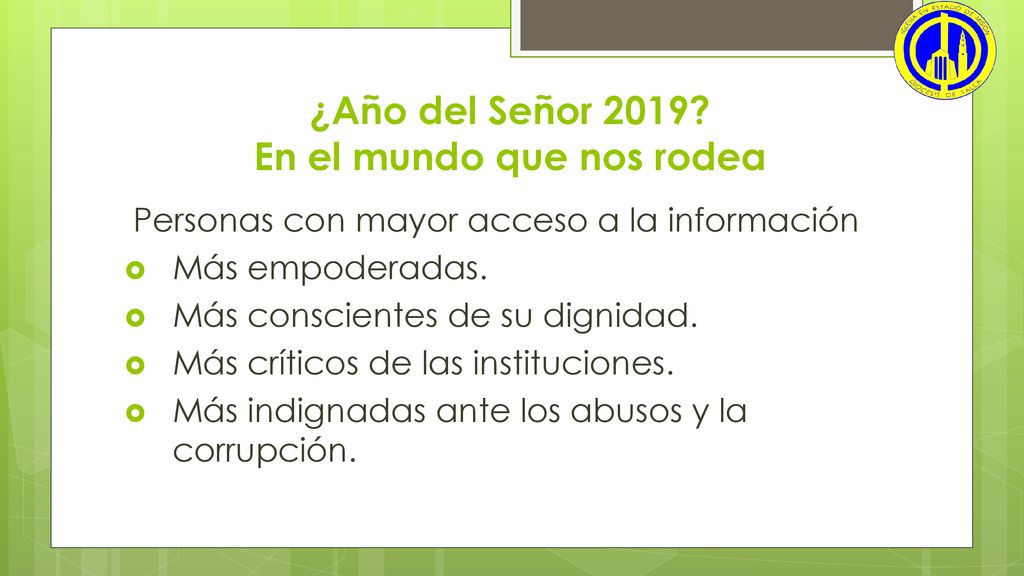 ¿Año del Señor 2019 En el mundo que nos rodea
