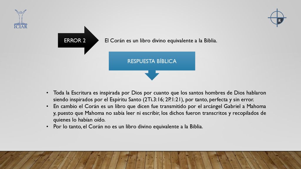 ERROR 2 El Corán es un libro divino equivalente a la Biblia. RESPUESTA BÍBLICA.