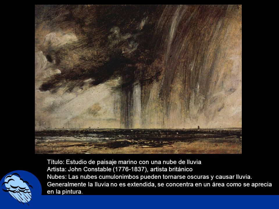 Título: Estudio de paisaje marino con una nube de lluvia