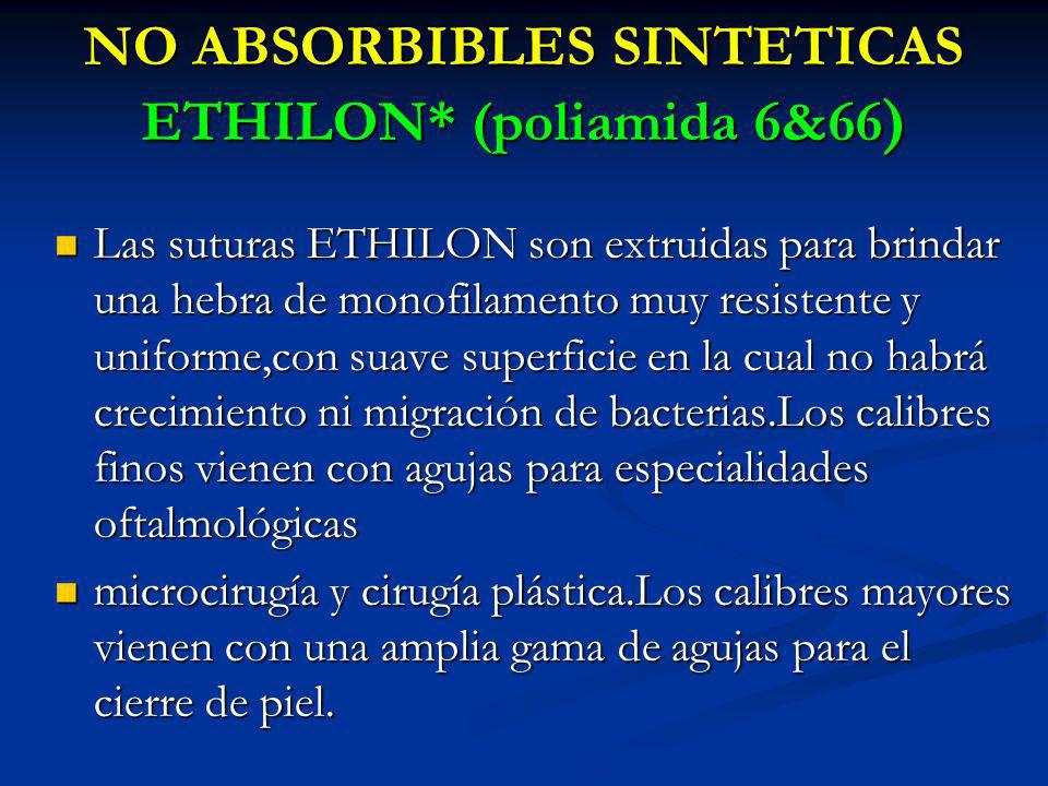 NO ABSORBIBLES SINTETICAS ETHILON* (poliamida 6&66)