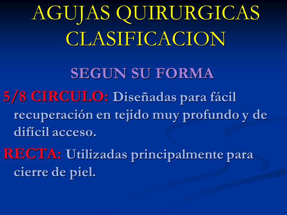 AGUJAS QUIRURGICAS CLASIFICACION