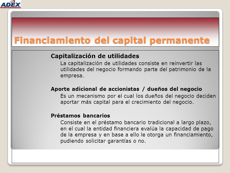 Financiamiento del capital permanente
