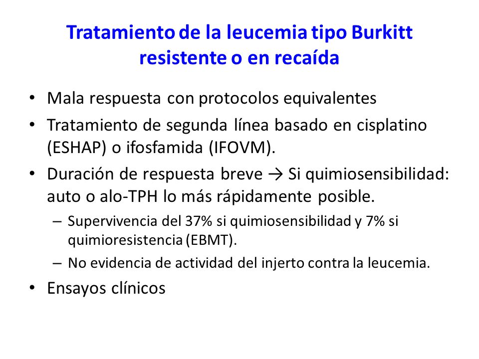 Tratamiento de la leucemia tipo Burkitt resistente o en recaída