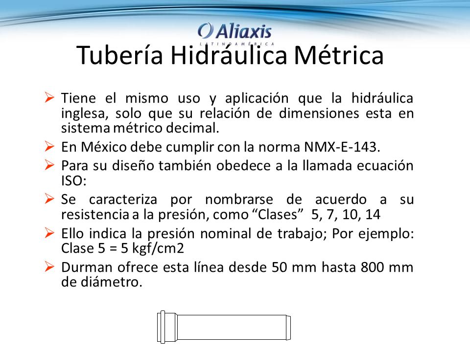 Tubería Hidráulica Métrica