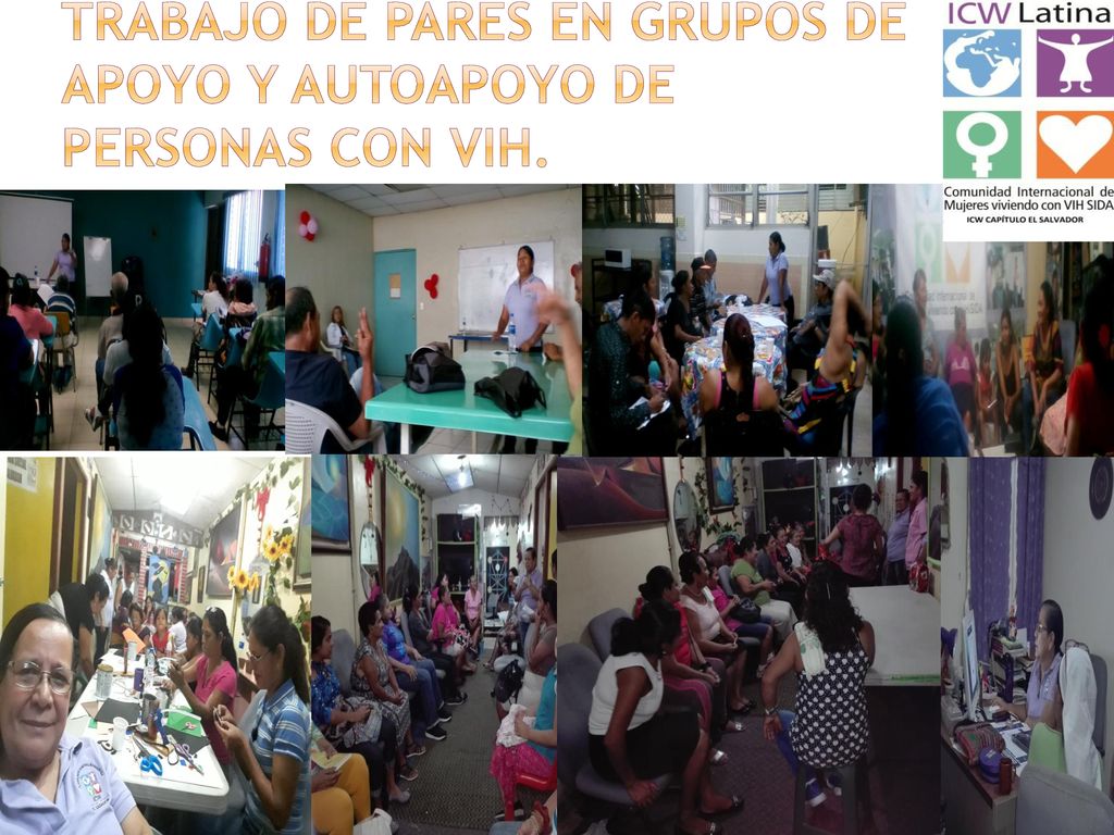 Trabajo de pares en grupos de apoyo y Autoapoyo de personas con VIH.