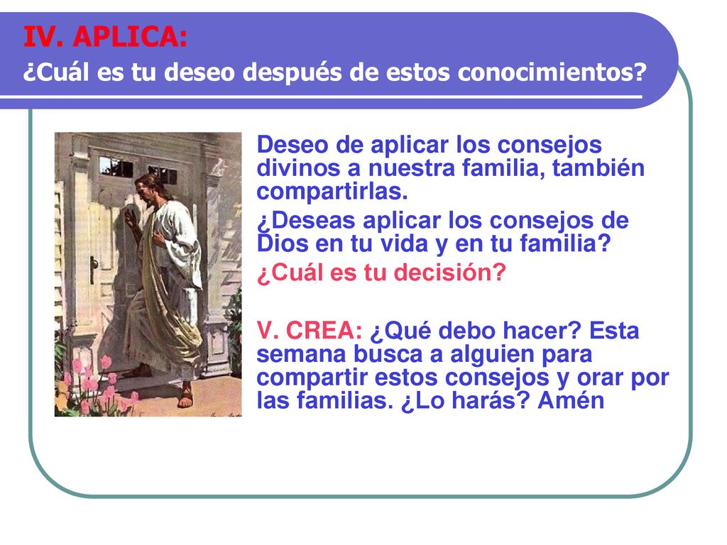 IV. APLICA: ¿Cuál es tu deseo después de estos conocimientos