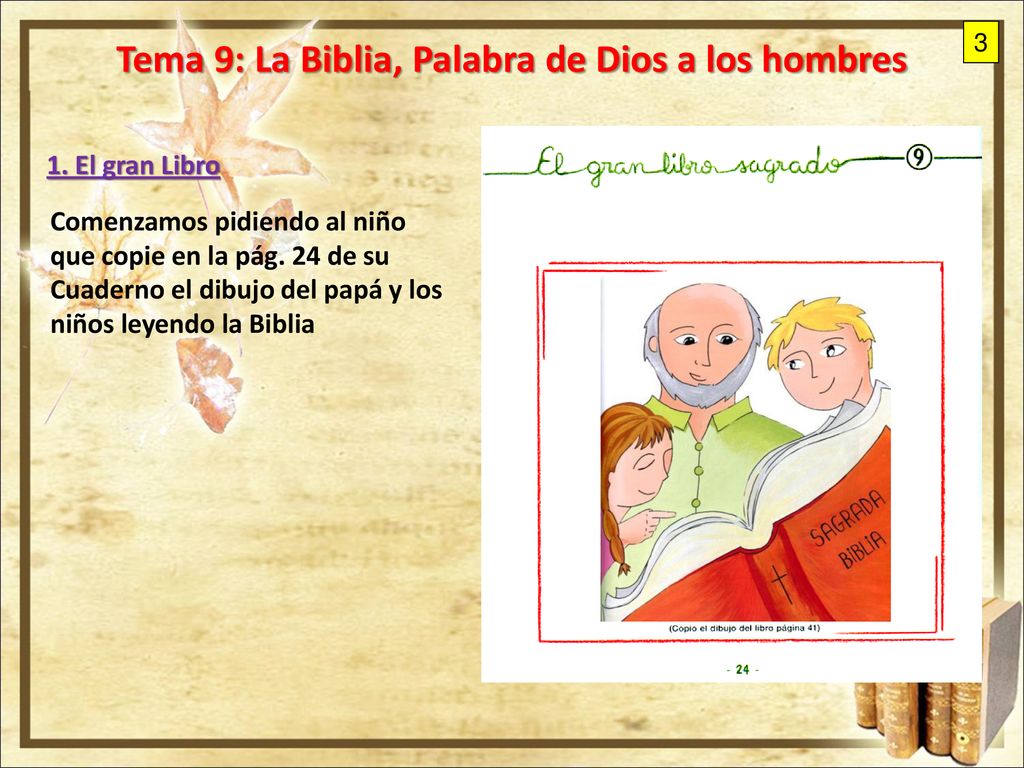 Tema 9: La Biblia, Palabra de Dios a los hombres