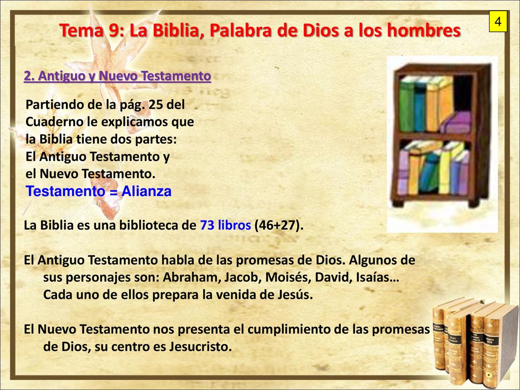 Tema 9: La Biblia, Palabra de Dios a los hombres