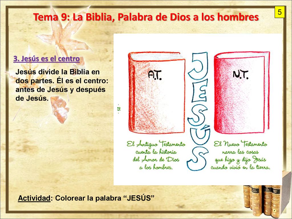 Tema 9: La Biblia, Palabra de Dios a los hombres