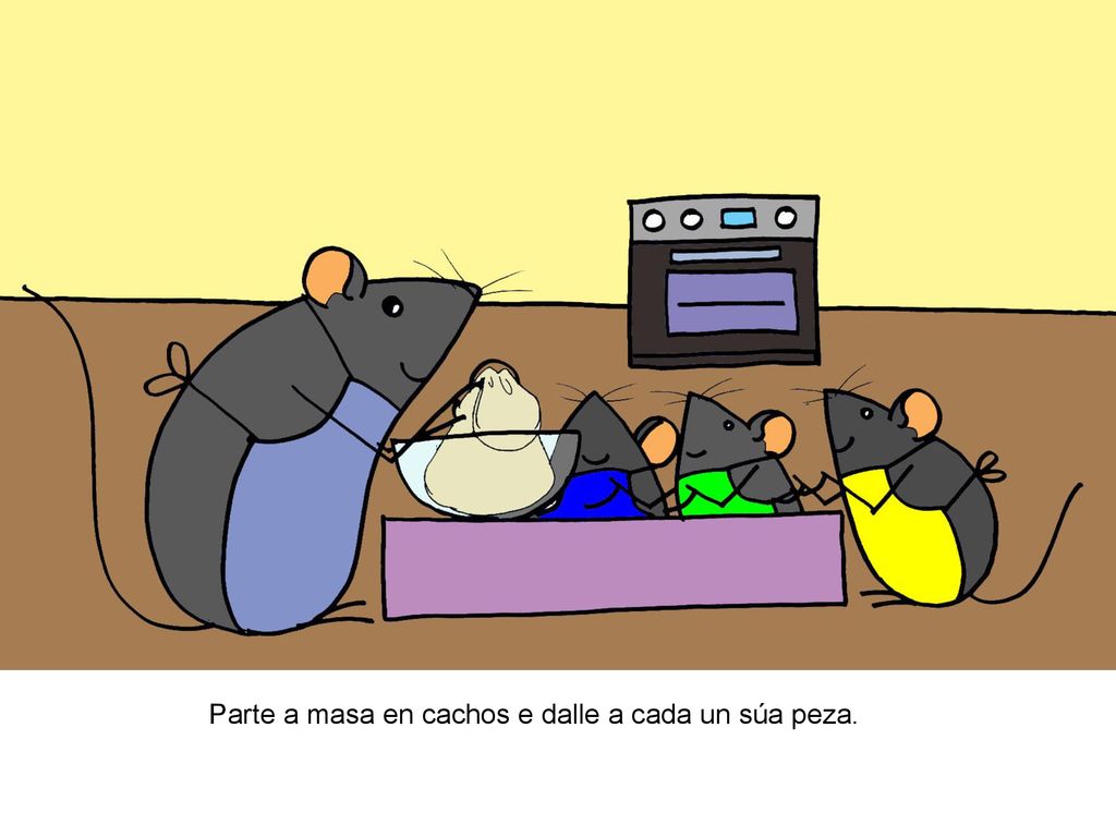 Parte a masa en cachos e dalle a cada un súa peza.